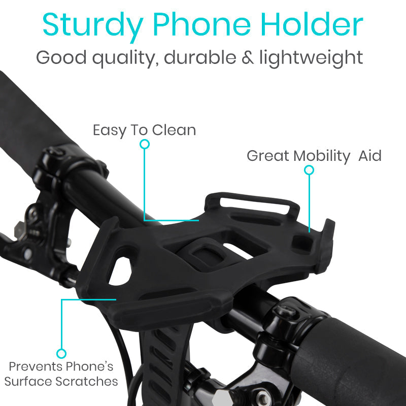 Phone Holder For Mobility Scooters, Electric Wheelchairs, and more. From Vive Health