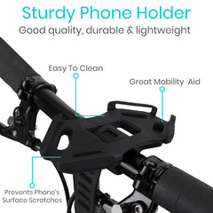 Phone Holder For Mobility Scooters, Electric Wheelchairs, and more. From Vive Health