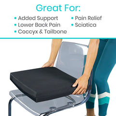 Power Chair and Wheel Chair Gel Seat Cushion - Back Support Comfort and Pain Relief